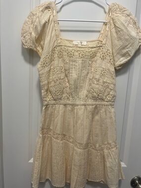 Loveshack Fancy Crochet And Lace Dress In Antique Ivory Women’s Small EUC